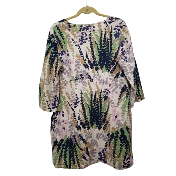 BODEN Leaf Floral 100 % Linen Dress, Size 10R - Picture 4 of 15